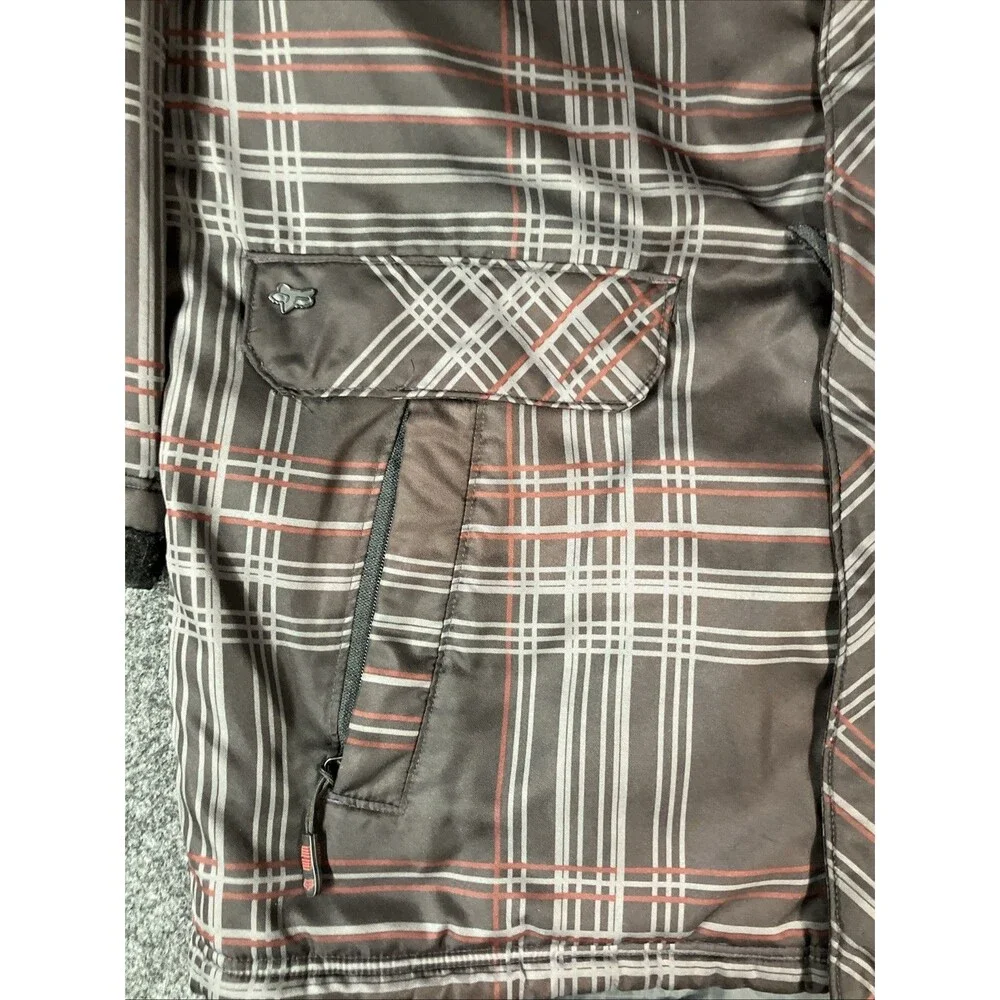 Fox Racing Tech FX Plaid Snowboard Ski Jacket Insulated Men's XL Black